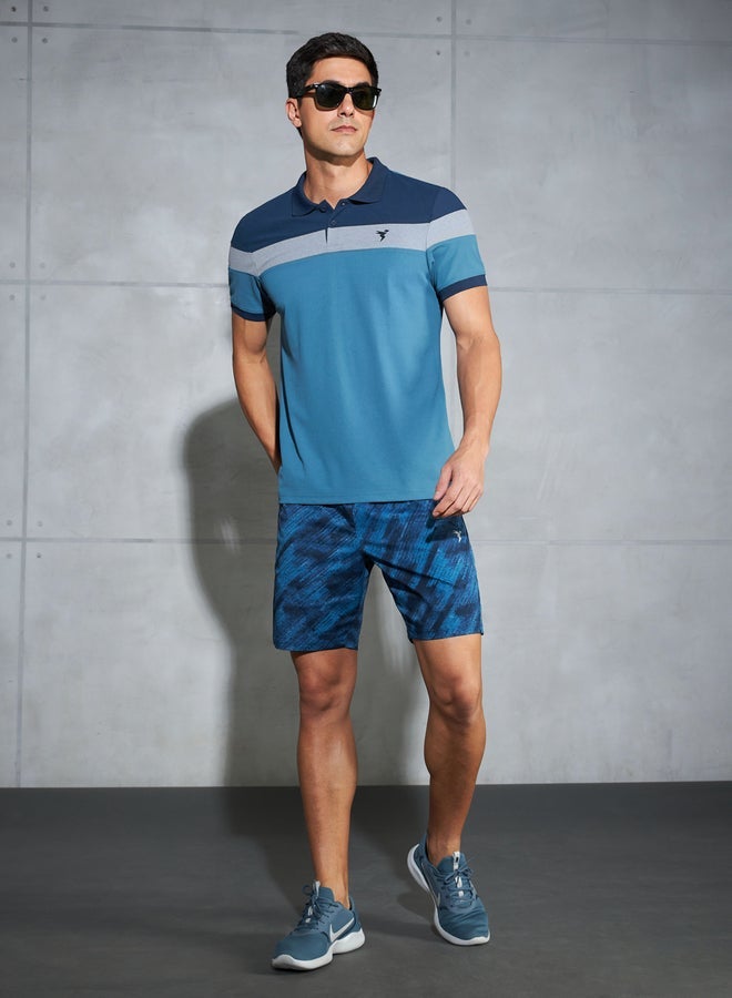 Technosport Color Block Short Sleeve Pique Slim Fit Polo T-Shirt - Image 4