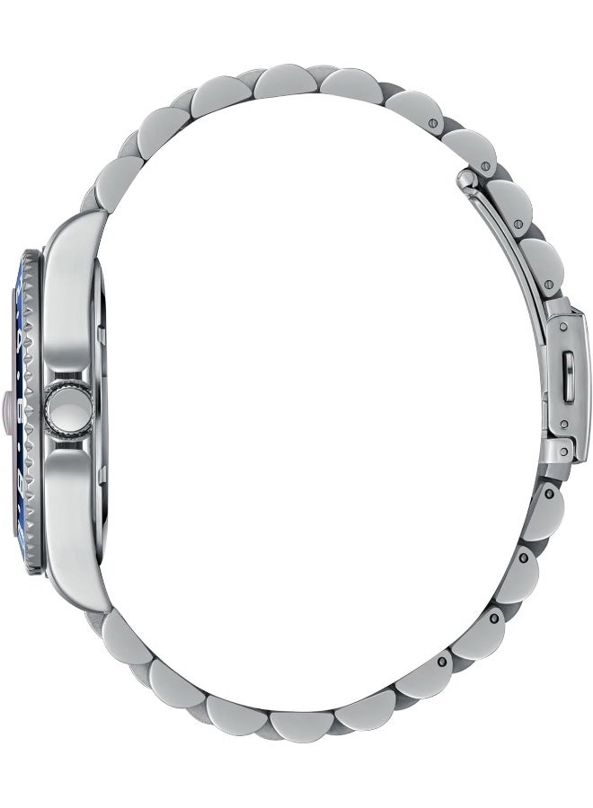 لي كوبر ساعة لي كوبر للرجال، مينا تناظرية وسوار معدني، فضي - Image 2