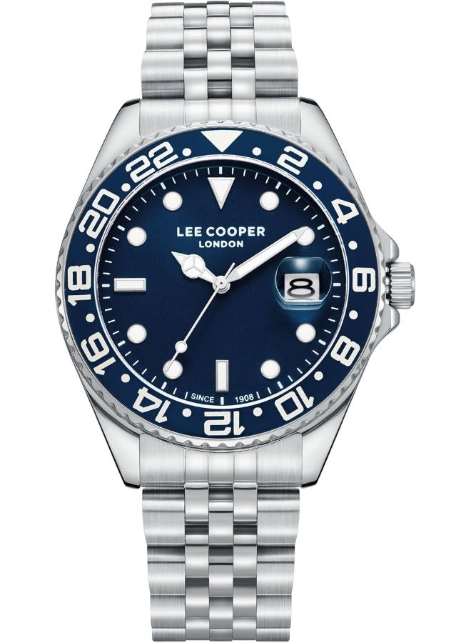 لي كوبر ساعة لي كوبر للرجال، مينا تناظرية وسوار معدني، فضي - Image 1