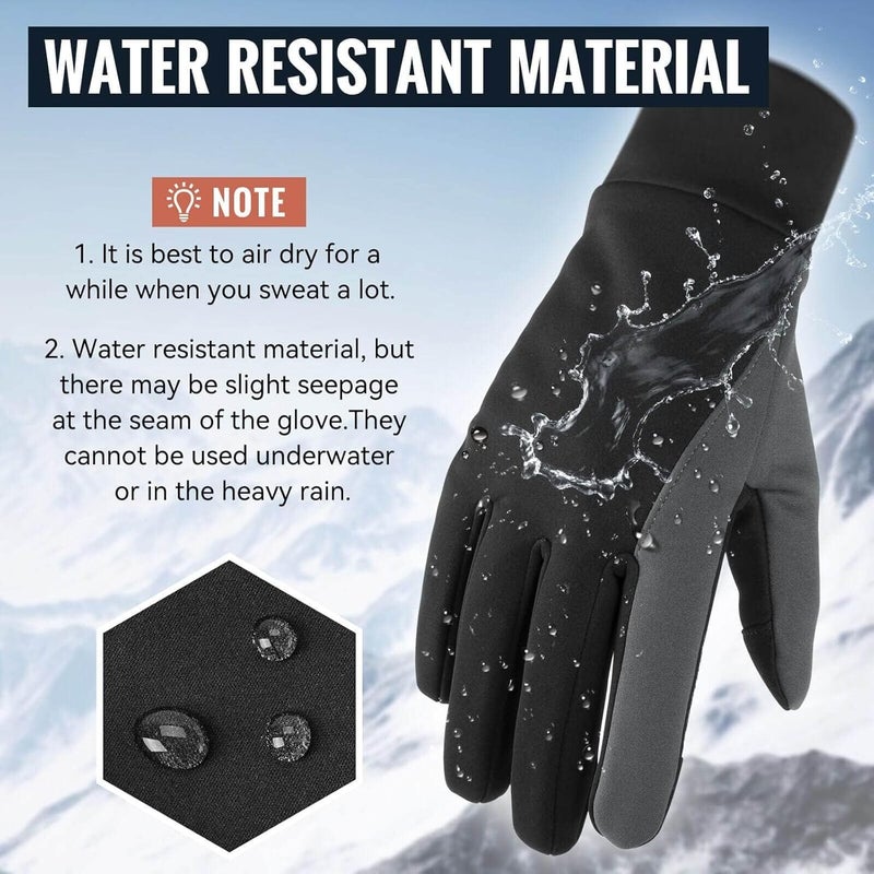 OZERO Cycling Gloves for Men - Touchscreen Waterproof Thermal Gloves for Driving, Running, and Cycling - Image 2