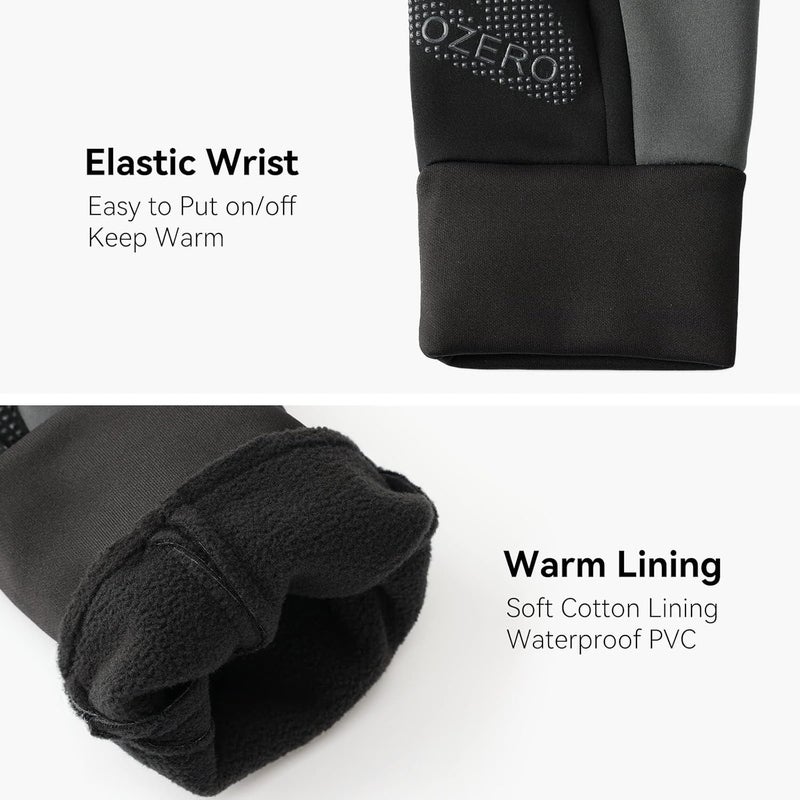 OZERO Cycling Gloves for Men - Touchscreen Waterproof Thermal Gloves for Driving, Running, and Cycling - Image 5