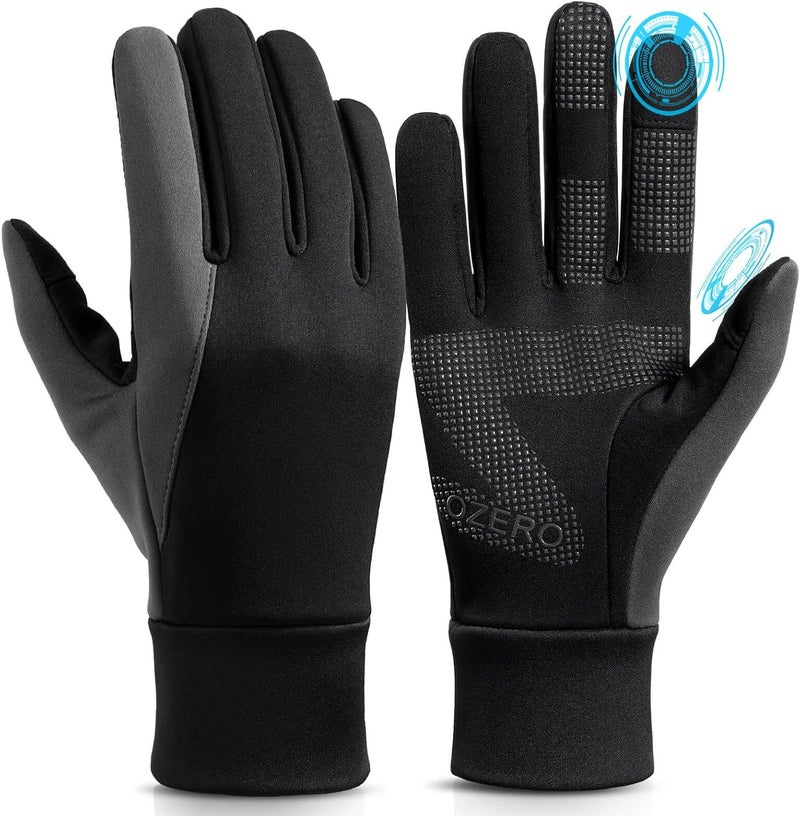 OZERO Cycling Gloves for Men - Touchscreen Waterproof Thermal Gloves for Driving, Running, and Cycling - Image 1