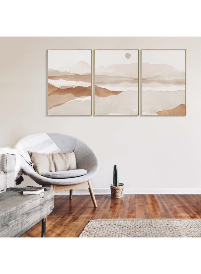 FEOFTIE Framed Boho Wall Art Boho Art Wall Decor Large Framed Wall Art Mountain Art Boho Pictures Mid Century Wall Art Neutral Wall Decor Bohemian Wall Art Boho Prints for Living Room 16x24 Inchx3 - Image 4