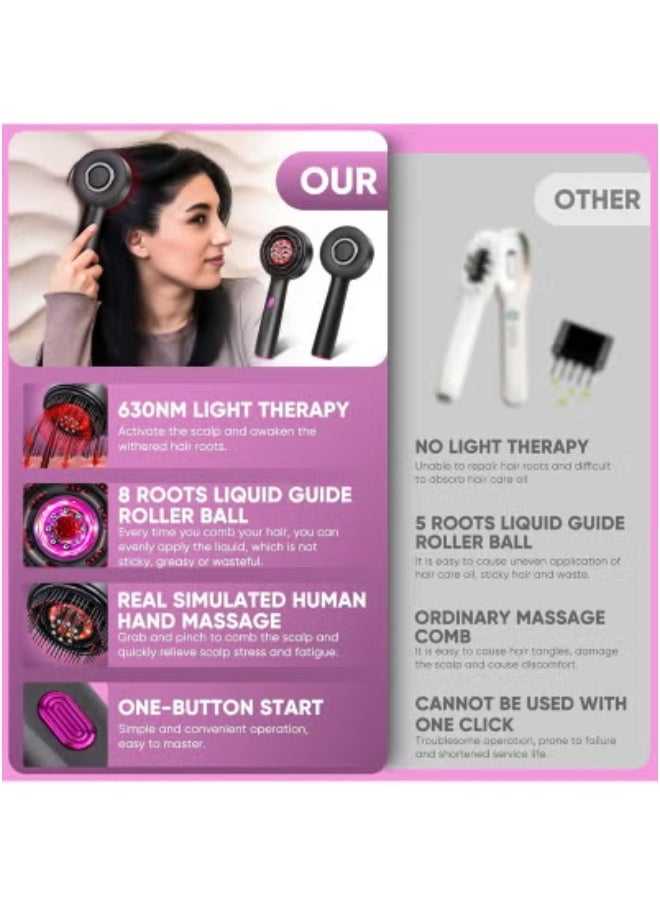JAJEEK Scalp Massage Brush with Built-In Oil Applicator | Cordless Electric Hair Massager Comb for Hair Growth, Stress Relief, and Deep Head Relaxation – Portable Rechargeable Scalp Stimulator with Soft Silicone Bristles – Ideal for Men and Women  - Image 5