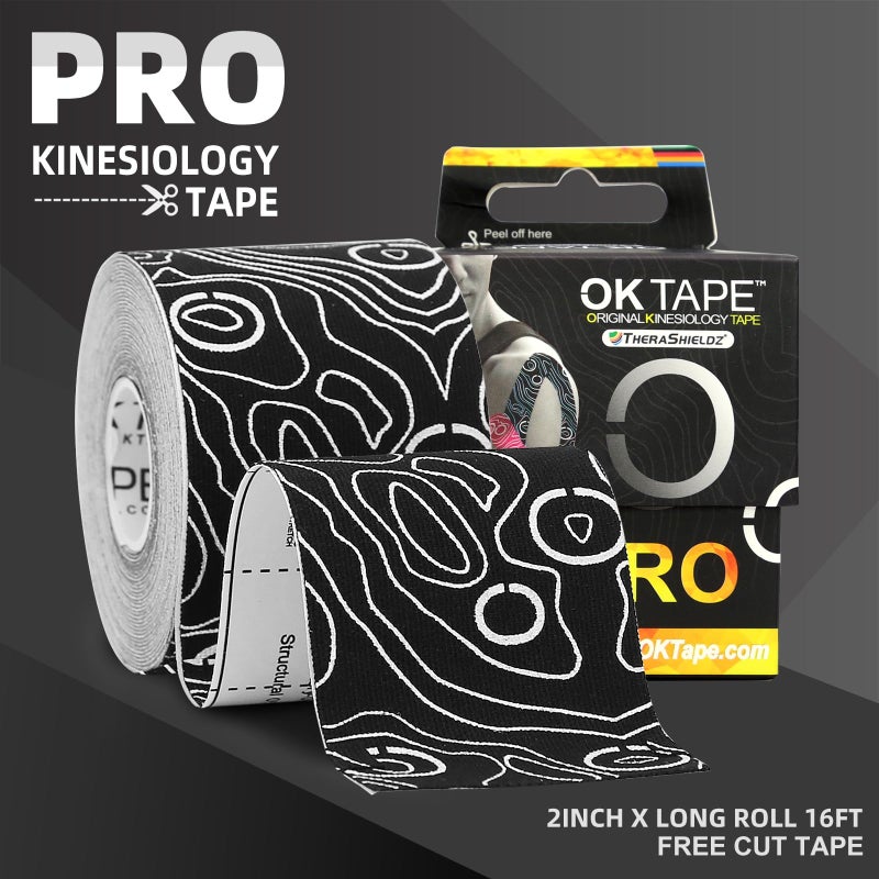 Ok Tape Uncut Kinesiology Tape Roll  Pro Adhesive & Water-Resistant K Tape  For Pain Relief  Muscle Support  Versatile Kinetic Tape  2"" X 16.4'-Grey - Image 2