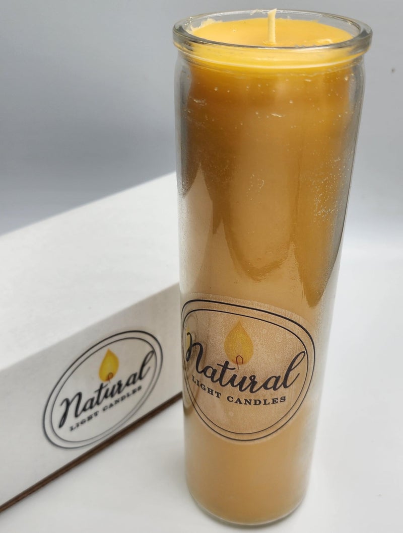Natural Light Pure Beeswax Candle Made in USA Vigil, Meditation, Prayer, Devotional, Pillar in a Glass. Burns up to 100 Hours. - Image 5