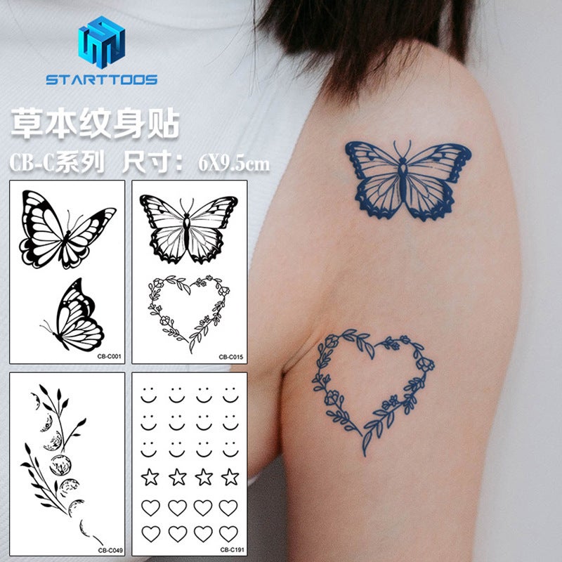 Herbal Tattoo Sticker Juice Semi-Permanent Advanced Waterproof Tattoo Sticker Ins Style Party Holiday Tattoo Sticker - Image 2