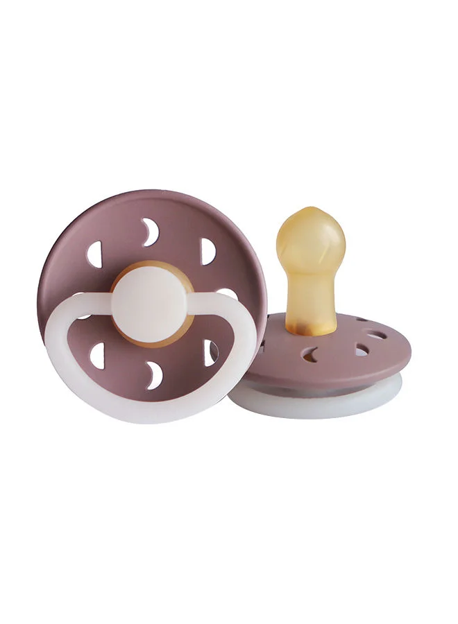 FRIGG Pack Of 1 Moon Phase Latex Baby Pacifier 0-6M Twilight Mauve Night - Size 1