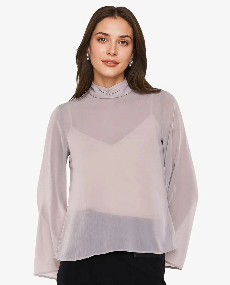 Rareism Women's Bell Sleeves Plain Top