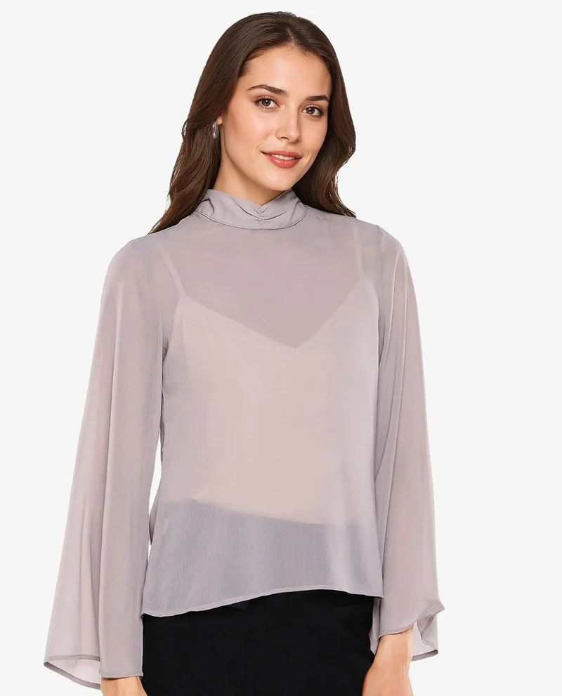 Rareism Women's Bell Sleeves Plain Top
