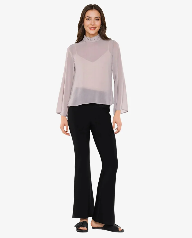 Rareism Women's Bell Sleeves Plain Top