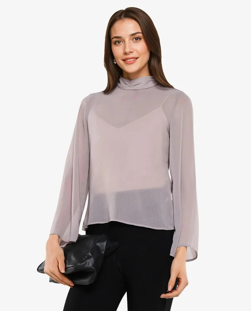 Rareism Women's Bell Sleeves Plain Top