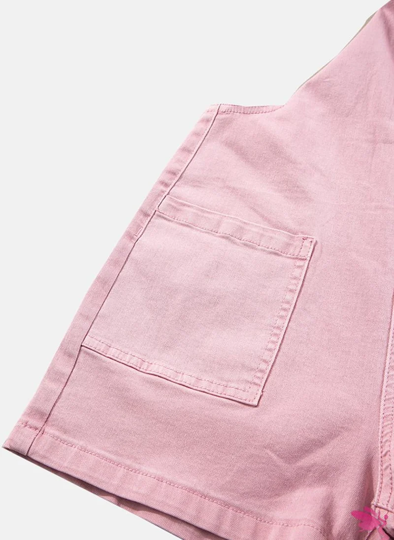 YUNIQEE Short Pink Dungaree
