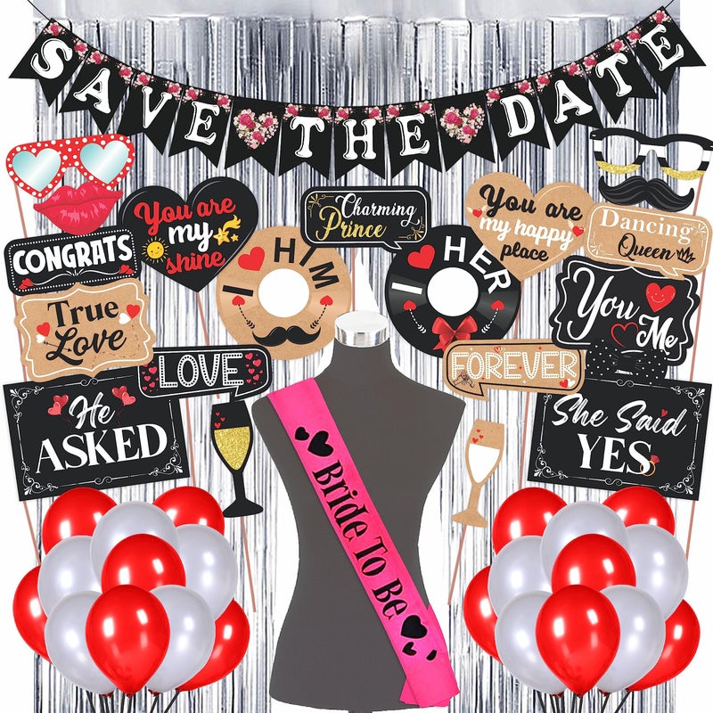 Wobbox Pre Wedding Decoration Items, Pre Wedding Props for Photo Shoot, Pre Wedding Props, Pre Wedding Shoot Props (43 Pcs Combo EI) - Image 1