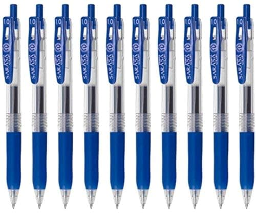 Zebra Technologies Zebra Sarasa Clip 1.0 Retractable Gel Ink Pen, Rubber Grip, 1.0mm, Blue Ink, Value Set of 10 - Image 3