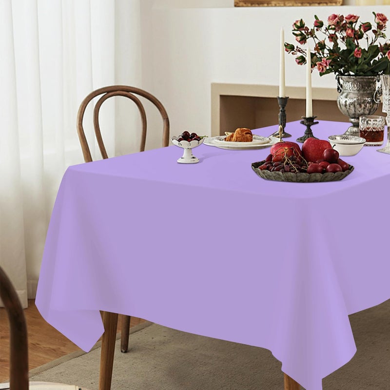 YSYJ 3 Pack Lavender Plastic Tablecloth Disposable Rectangular Table Cloth 54 x 108 Inch Table Cover for Parties - Image 4