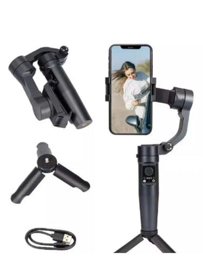 Handheld 3-axis Gimbal Stabilizer Compatible with All Brands of Smartphones for VLOGGING/FILMING, Multipurpose-Black  - Image 1