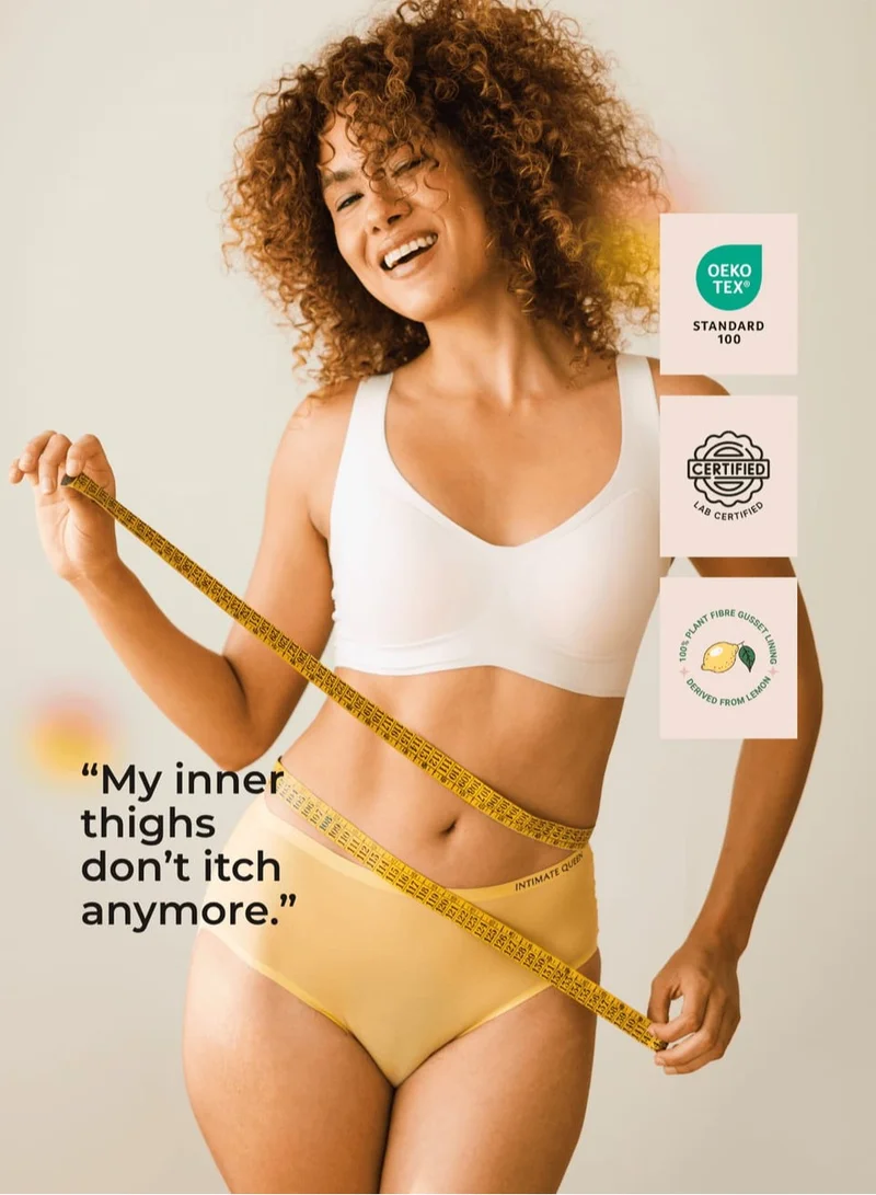 Intimate Queen Yellow Lemon Bae Seamless Quick Dry Anti-Bacterial Bikini Style Briefs Yellow  | Best Price UAE