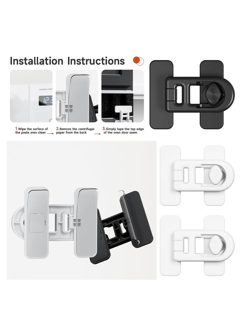 كيلا عدد 2 عبوة أقفال أمان للأطفال للقطط والكلاب والقطط والكلاب قفل أمان للأطفال مع مفتاح دوار مزلاج مقاوم للالتصاق لأدراج الخزانة أدراج باب الثلاجة ثلاجة الأطفال ثلاجة الأطفال حماية آمنة للأطفال الصغار - Image 4