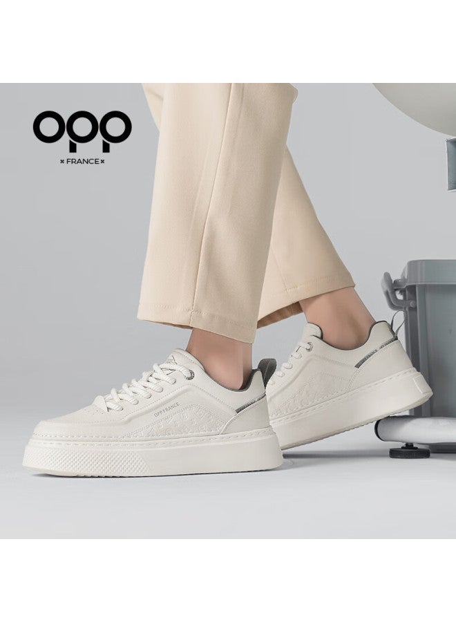 Opp Canvas Shoes For Men, Trendy Sneakers, Casual Sports Shoes, Versatile White Sneakers For Men, E011, White-gray Color, Size 40 - Image 5