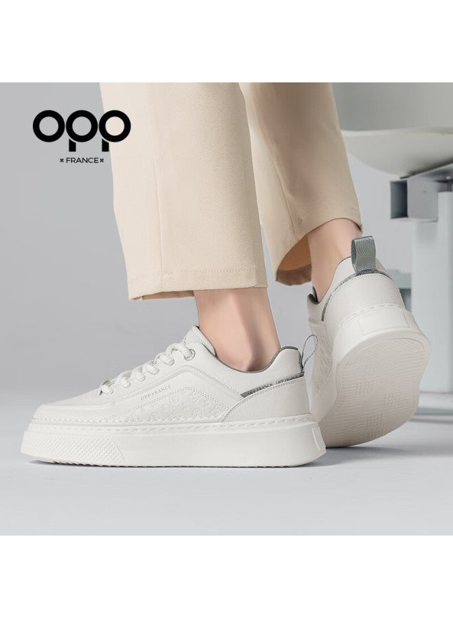 Opp Canvas Shoes For Men, Trendy Sneakers, Casual Sports Shoes, Versatile White Sneakers For Men, E011, White-gray Color, Size 40 - Image 4