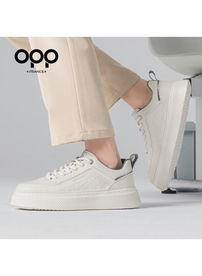 Opp Canvas Shoes For Men, Trendy Sneakers, Casual Sports Shoes, Versatile White Sneakers For Men, E011, White-gray Color, Size 40 - Image 3