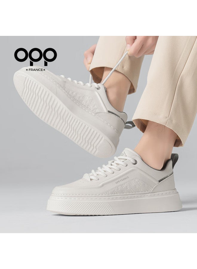 Opp Canvas Shoes For Men, Trendy Sneakers, Casual Sports Shoes, Versatile White Sneakers For Men, E011, White-gray Color, Size 40 - Image 2