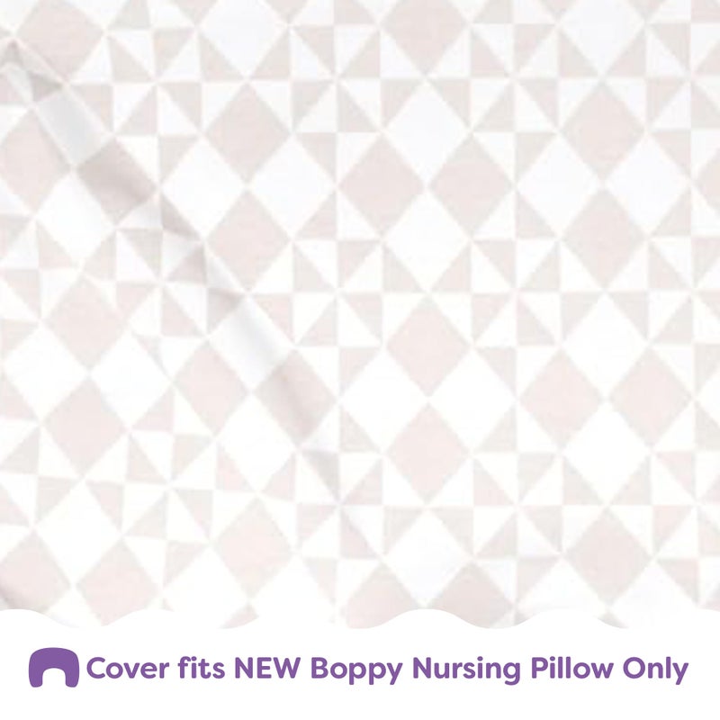 Boppy Nursing Pillow Cover, Beige Checkered Quilt, Single Cover, Easy-On Slipcover with Gentle 100% Organic Cotton Fabric for The Redesigned Nursing Pillow - Image 4