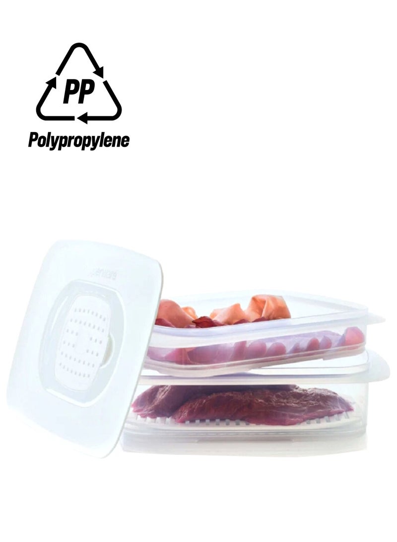 Tupperware 4-Piece Dishwasher Safe Polypropylene Snack Stacker Set White and Clear 11.2 x 17.5 x 26 cm 11164943 - Image 1