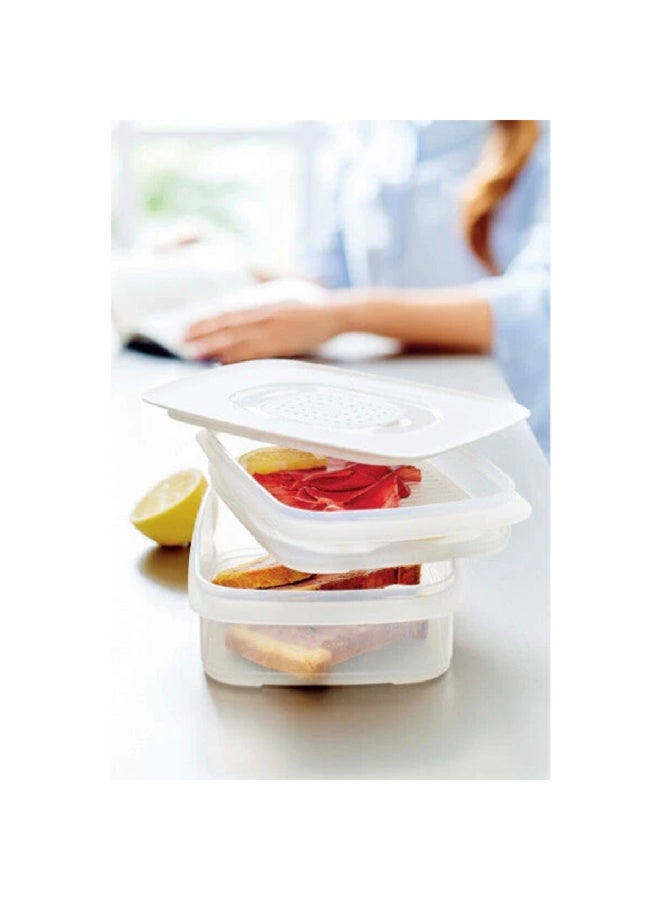 Tupperware 4-Piece Dishwasher Safe Polypropylene Snack Stacker Set White and Clear 11.2 x 17.5 x 26 cm 11164943 - Image 5