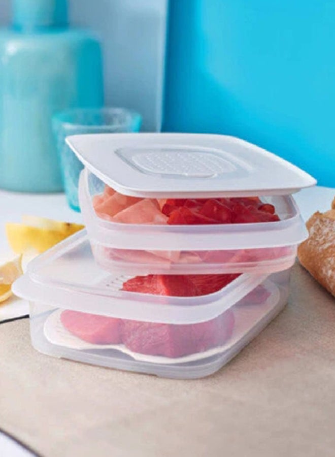 Tupperware 4-Piece Dishwasher Safe Polypropylene Snack Stacker Set White and Clear 11.2 x 17.5 x 26 cm 11164943 - Image 4