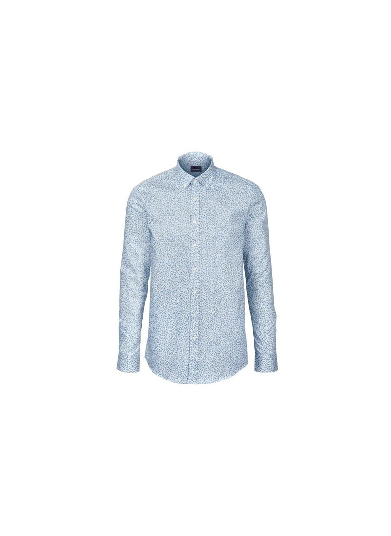 Tchibo Men Modern Fit Long Sleeve Shirt, Blue  - Image 2