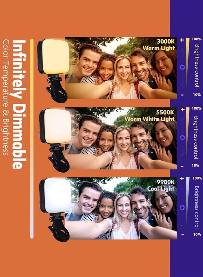 TIGER Selfie Light with Front & Back Clip – 3000-9900K Dimmable LED Portable Phone Light, 2000mAh Rechargeable Video Light for Phone Camera, Laptop, TikTok, Makeup & Photography – Adjustable Brightness for Perfect Lighting - Image 3