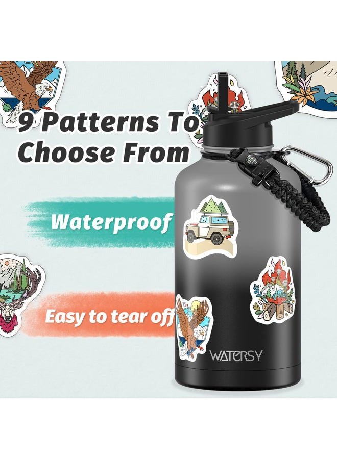 WATERSY 64oz Insulated Water Bottle (Cold for 48 Hrs),BPA Free&Leak Proof,Half Gallon Stainless Steel Water Flask,Water Jug with Straw Spout Lids for Gym,Hiking,Camping,Grey Black - Image 4
