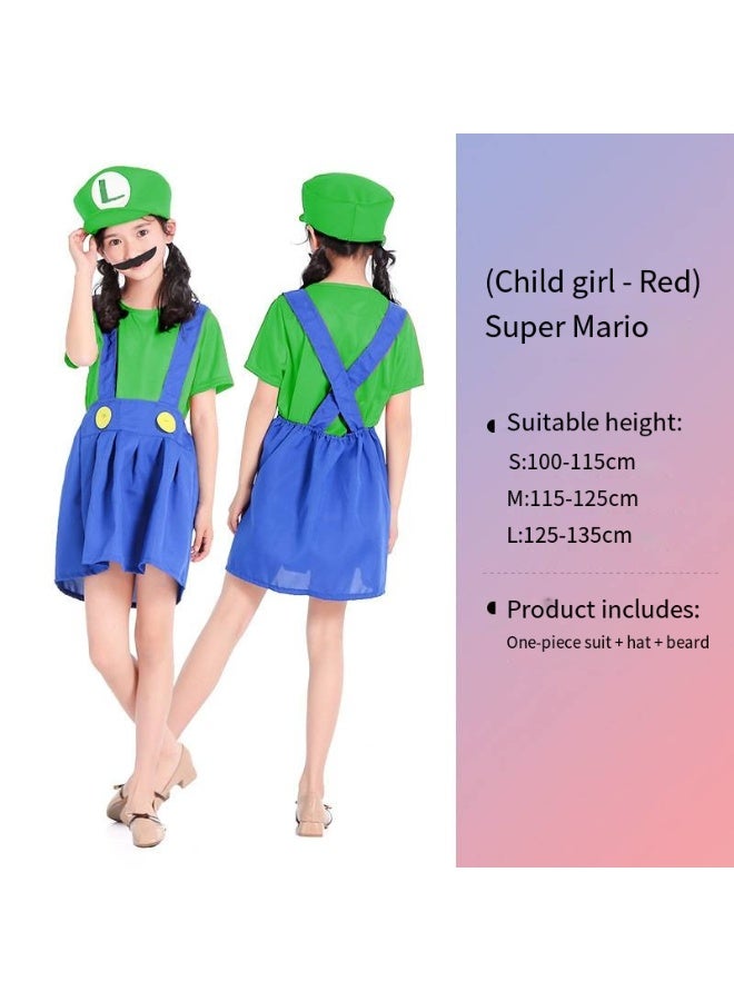 Cosplay costume, playing Mario and Luigi characters, for an anime performance.