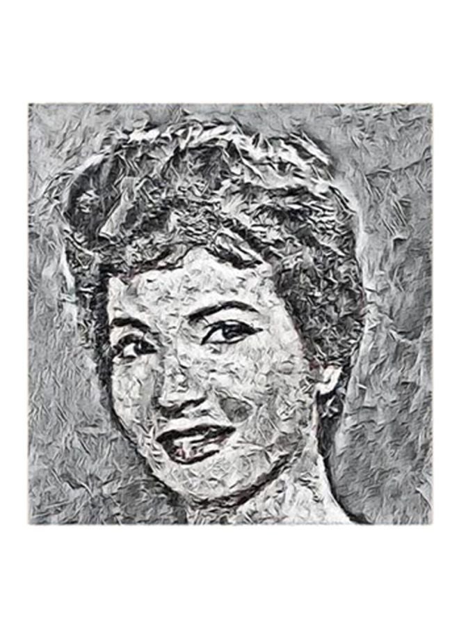 RYN Shadia MDF Wall Art Painting Grey/White/Black 30x30centimeter - Image 1