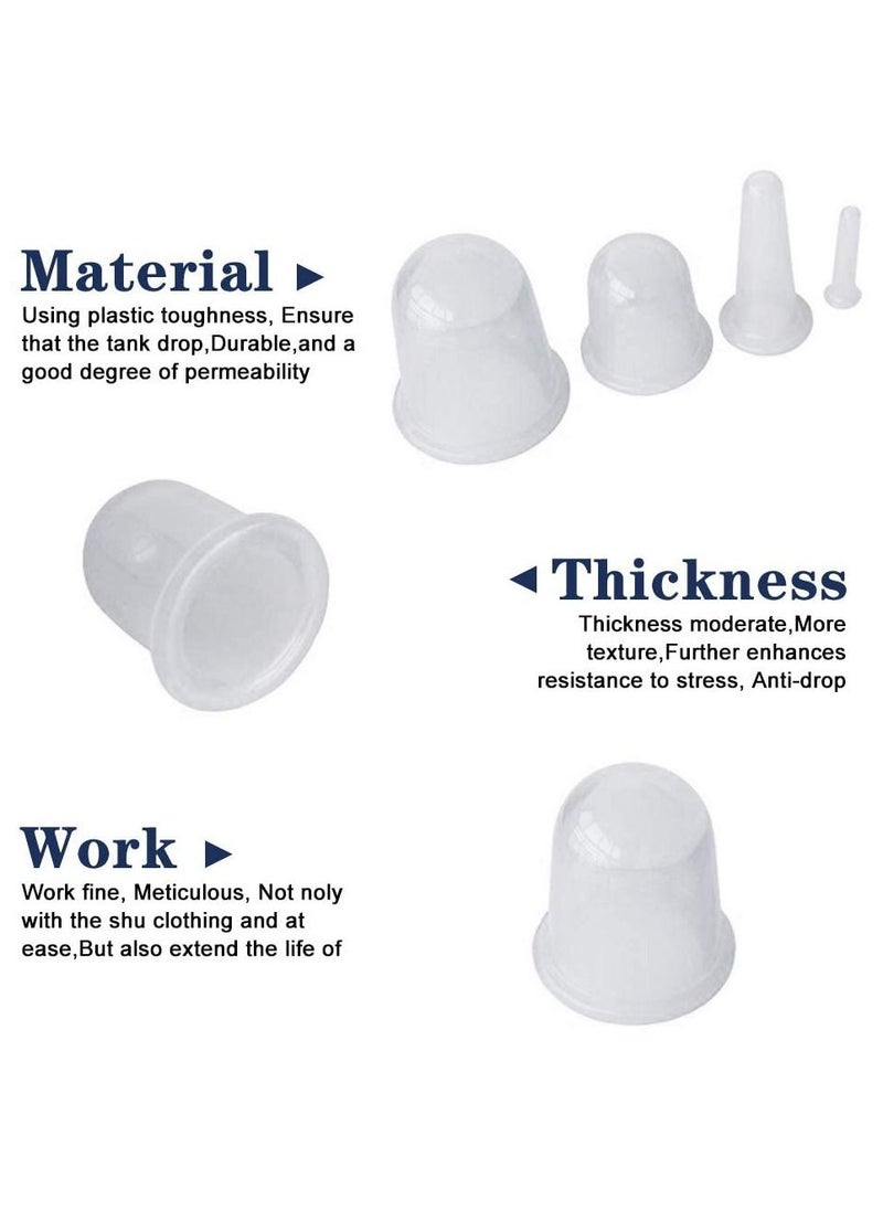 Generic - Cupping Therapy Set 7 Piece Silicone Vacuum Suction Cup Massage Cup Facial Cupping Set Adult Home Facial Massager (White) - Image 1
