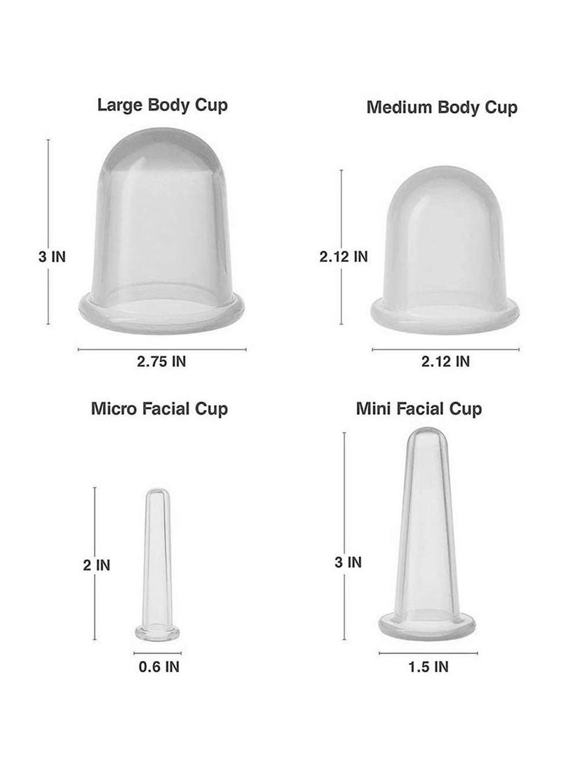 Generic - Cupping Therapy Set 7 Piece Silicone Vacuum Suction Cup Massage Cup Facial Cupping Set Adult Home Facial Massager (White) - Image 1