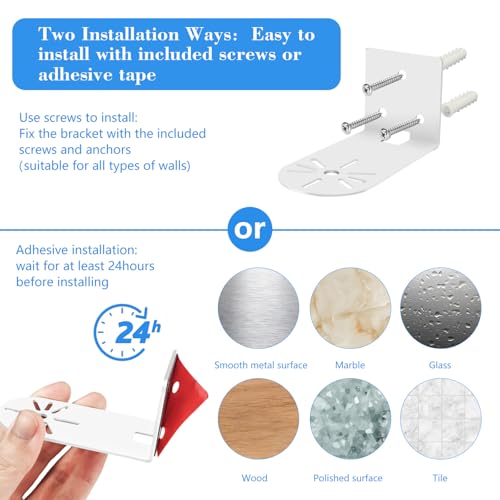 ALERTCAM Adhesive Wall Mount for Ring Indoor Cam (2nd Gen and 1st Gen) - Metal Camera Holder, Two Installation Ways with Strong Adhesive Tape or Screws (2Pack) - Image 5