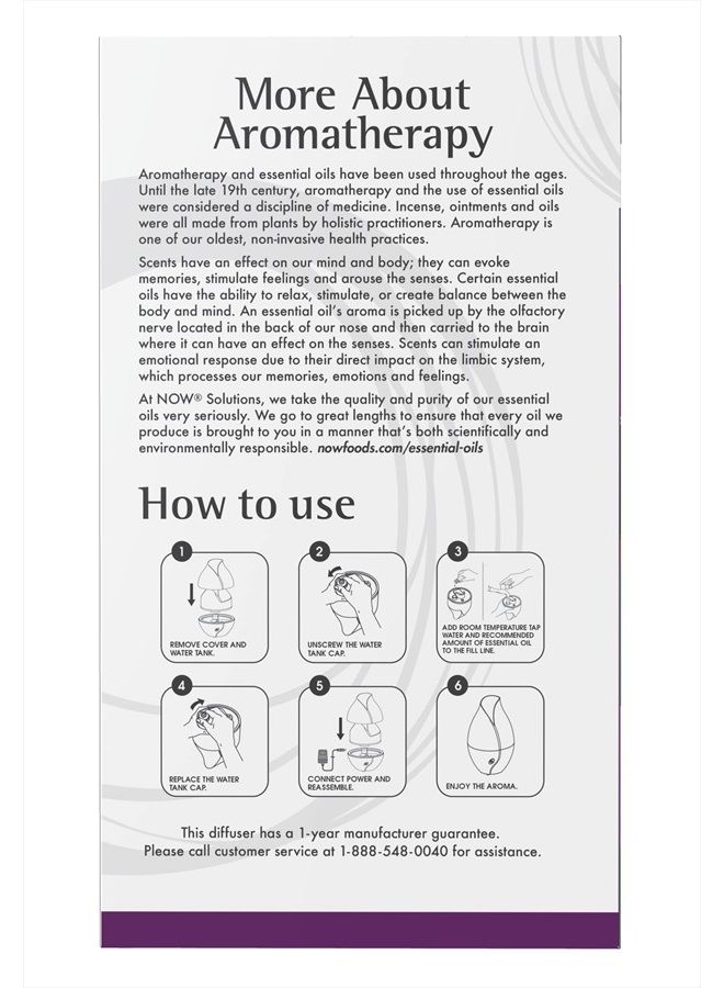 now Essential Oils, Ultrasonic Faux Wood Aromatherapy Oil Diffuser, Contemporary Design, Extremely Quiet Heat Free, Color Changing LED Diffuser - Image 3