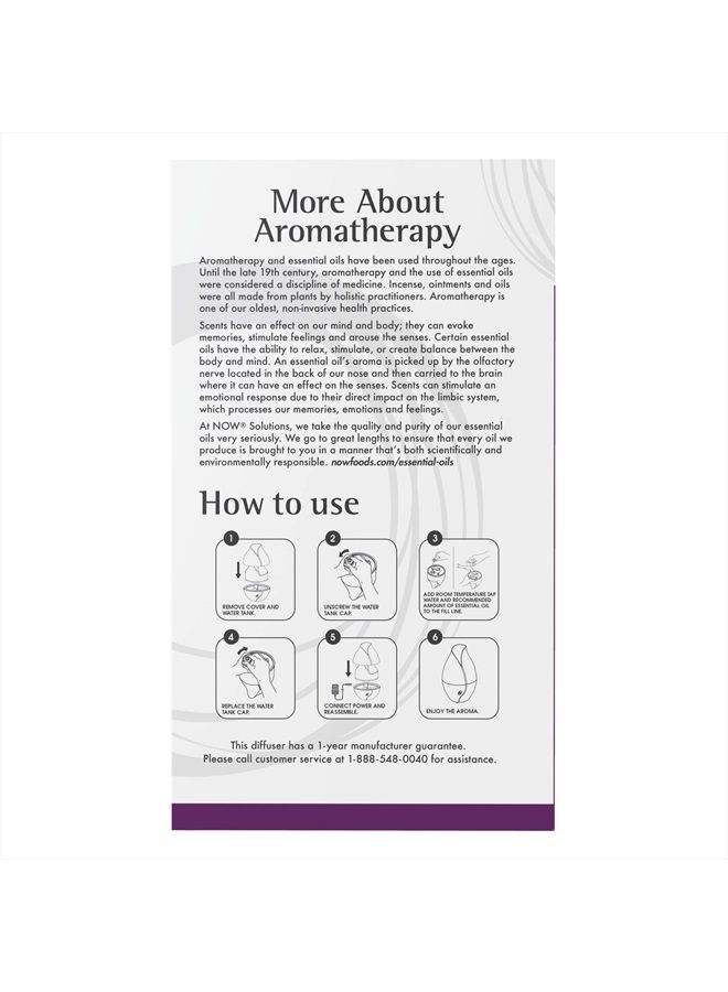 now Essential Oils, Ultrasonic Faux Wood Aromatherapy Oil Diffuser, Contemporary Design, Extremely Quiet Heat Free, Color Changing LED Diffuser - Image 4