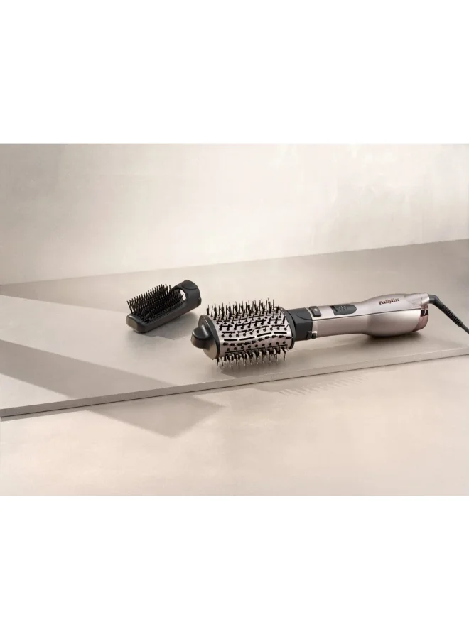 babyliss Smooth Volume 1000 Airbrush, 1000W Drying Power Ionic To Fight Frizz And 2 Heat Settings, Style While You Dry, Large Oval Ceramic Barrel For Smoothing - AS90PSDE Rose Quartz