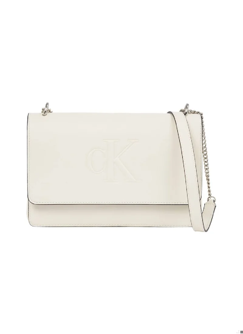 Calvin Klein Jeans Women's Convertible Shoulder Bag, Cream - faux leather