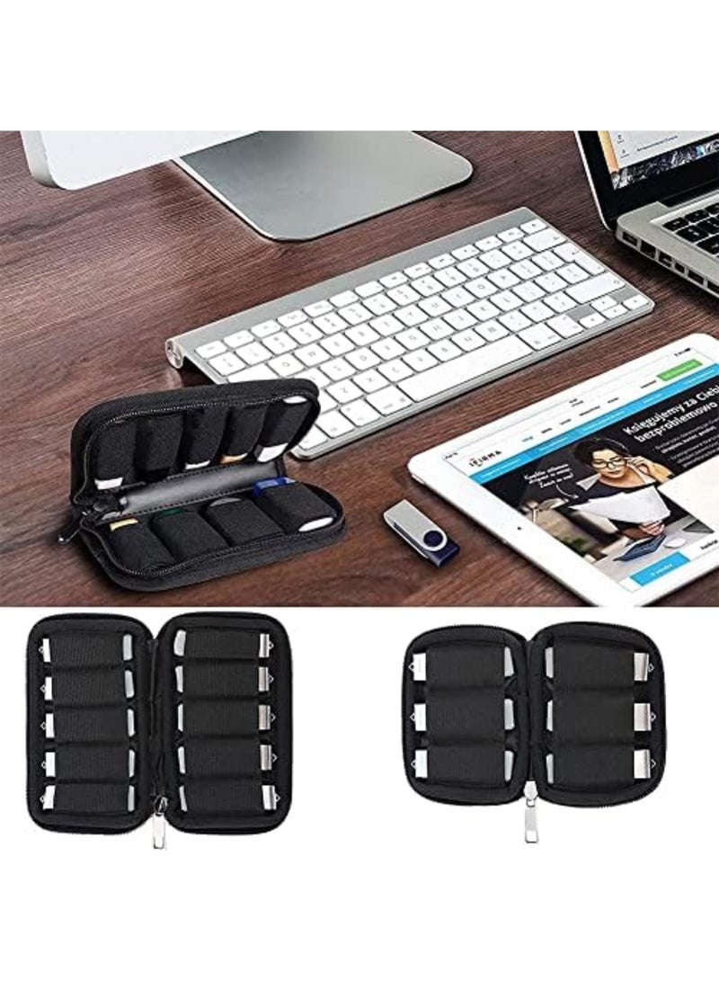 Luckam حقيبة تخزين USB (حقيبة فقط)، حقيبة تخزين USB مقاومة للماء، حامل USB فلاش مصنوع من مادة ناعمة، حقيبة تنظيم إلكترونية محمولة لقرص USB فلاش، محرك USB، عصا الذاكرة 2 قطعة - Image 3