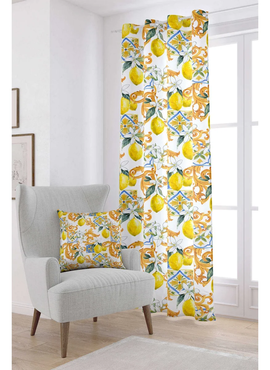 Cango Home Yellow Decorative Digital Printed Curtain CGH505-PR