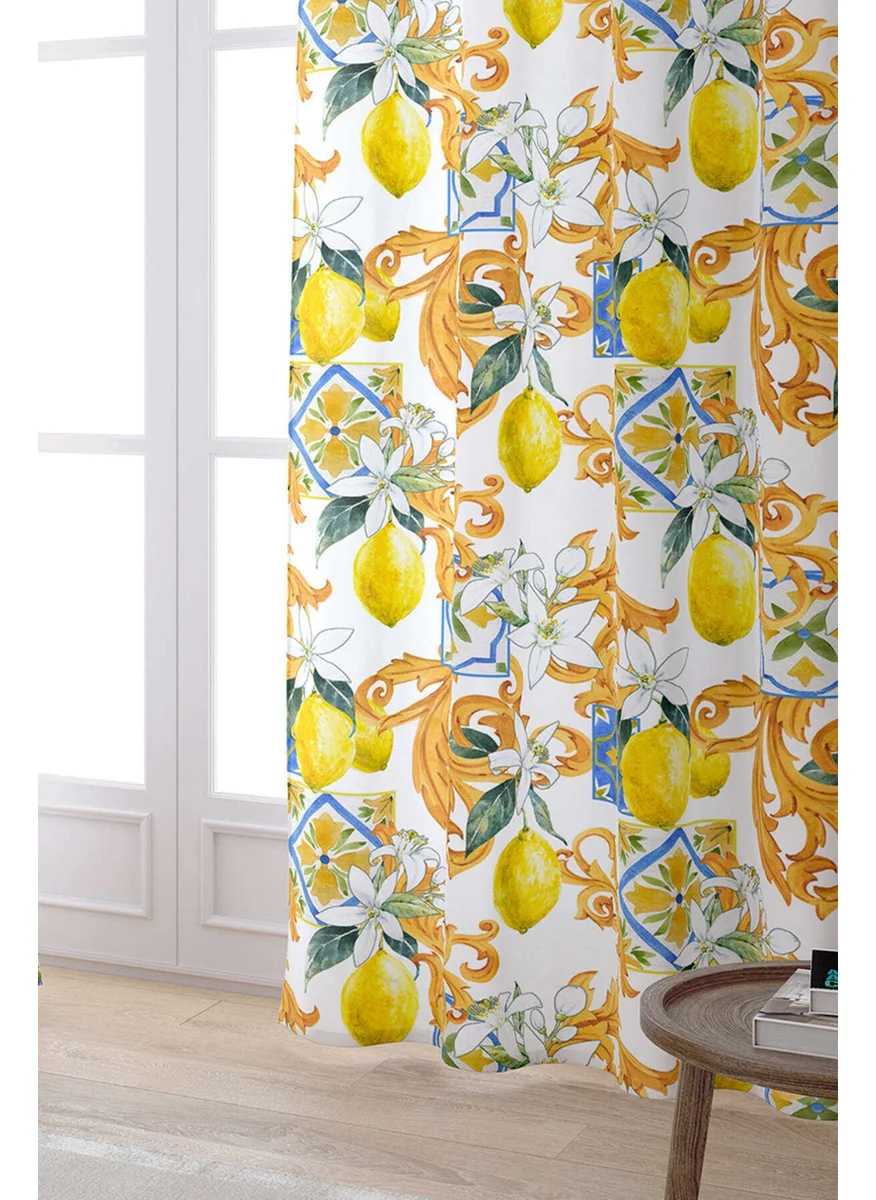 Cango Home Yellow Decorative Digital Printed Curtain CGH505-PR