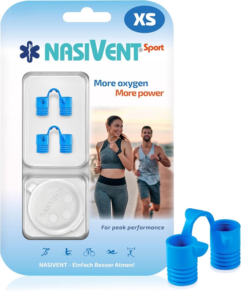 NasiVent موسع الأنف الرياضي الفاخر Sport - (2x مقاس XS) - أزرق سماوي - تحسين التنفس، تحسين الأداء - مفتاحك للنجاح الرياضي - Image 1
