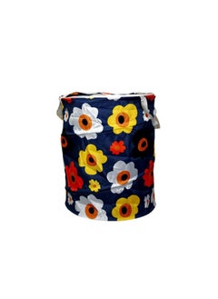 Round Foldable Pop up Laundry Bag For Clothes, With Lid Zip Closure And Carry Handle, Laundry Hamper Cloth Basket
