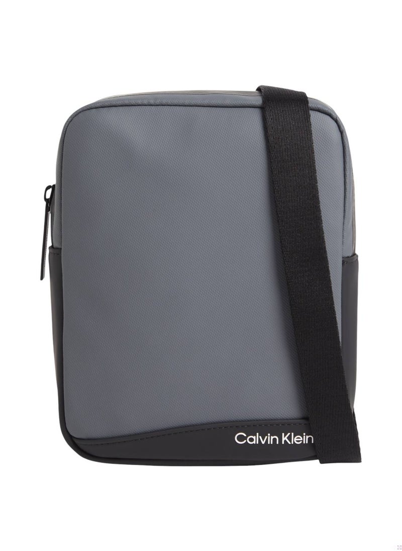CALVIN KLEIN Men's Small Convertible Reporter Bag - Polyester, Gray  - Image 1