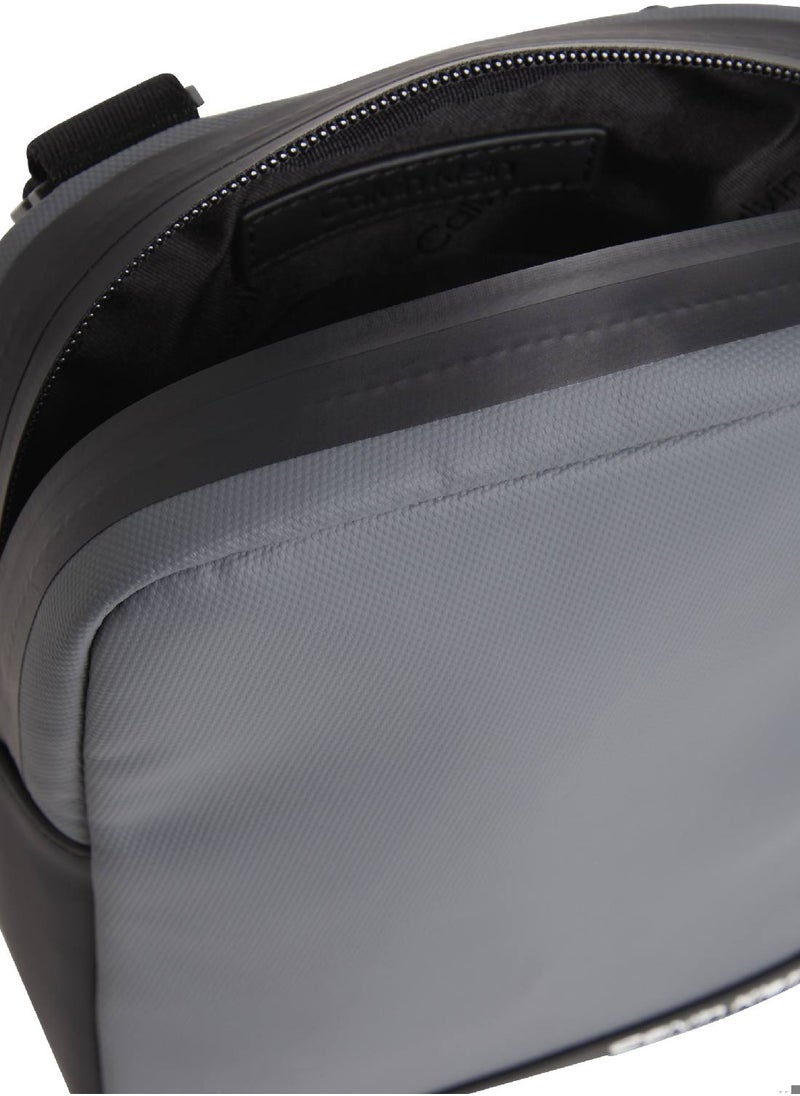 CALVIN KLEIN Men's Small Convertible Reporter Bag - Polyester, Gray  - Image 3